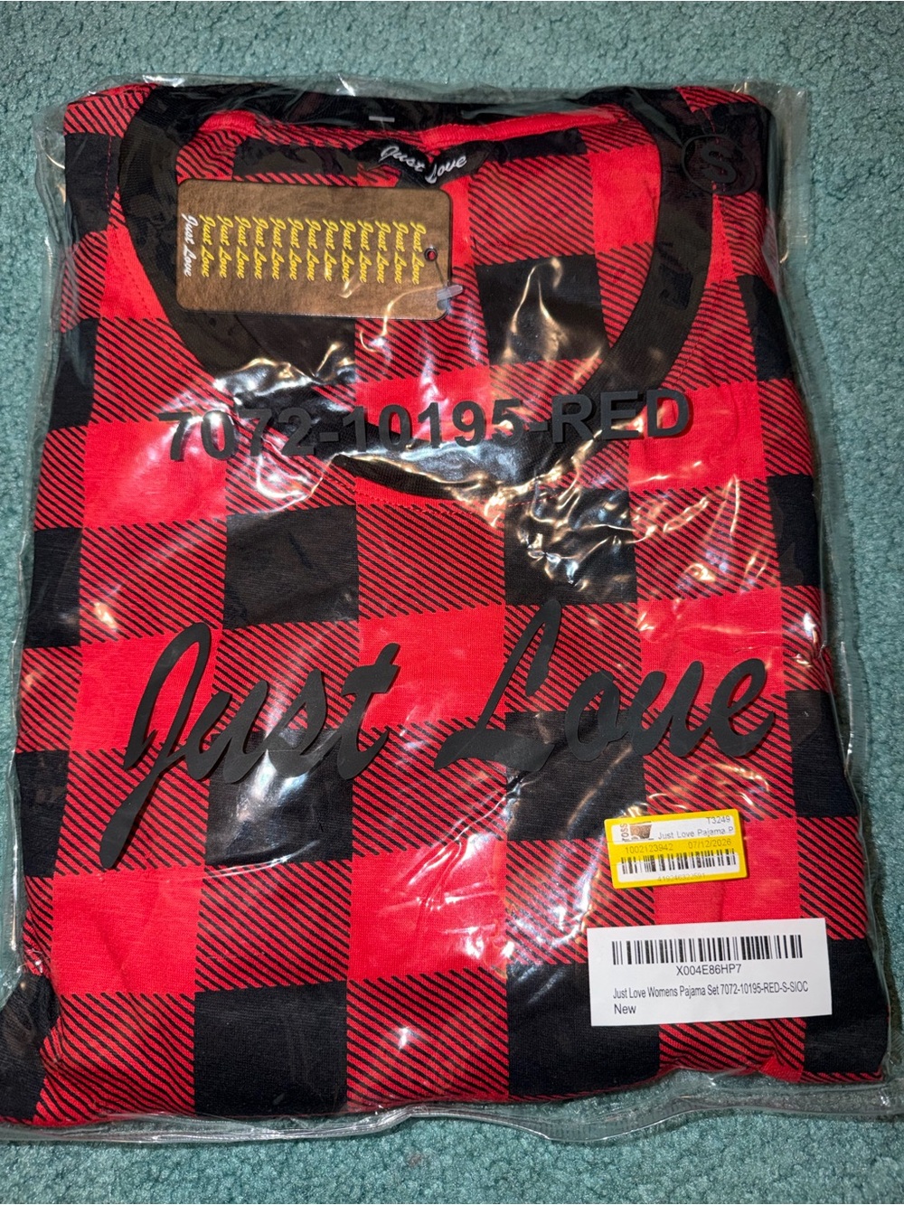 Just Love Red & Black Buffalo Plaid Women’s Pajama Set!